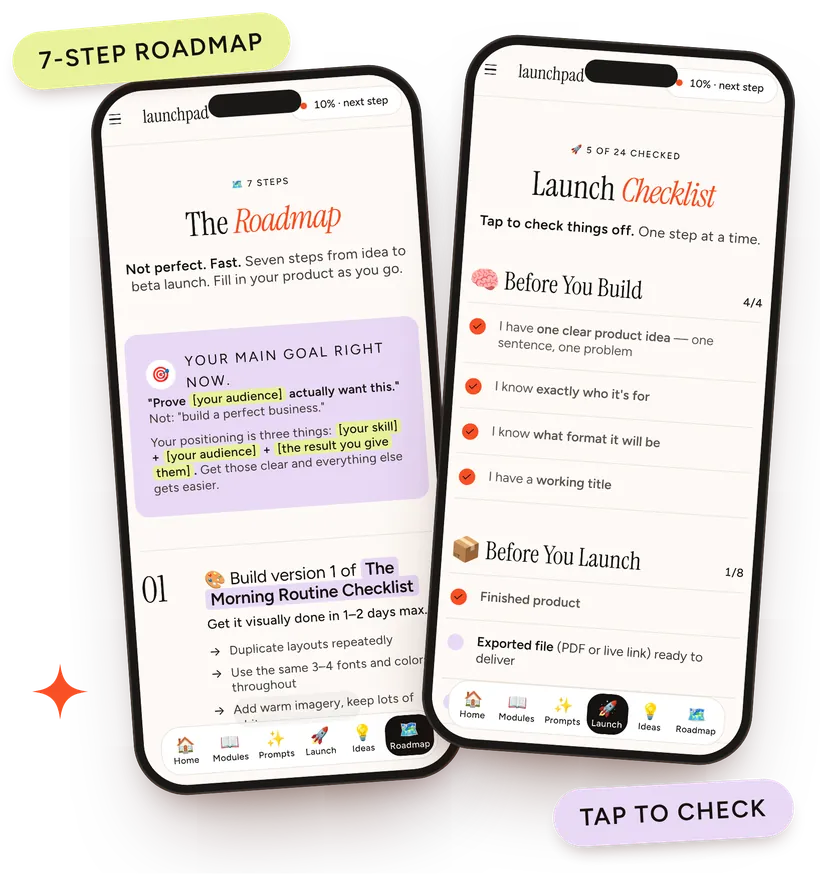 The roadmap and full launch checklist inside the Launchpad
